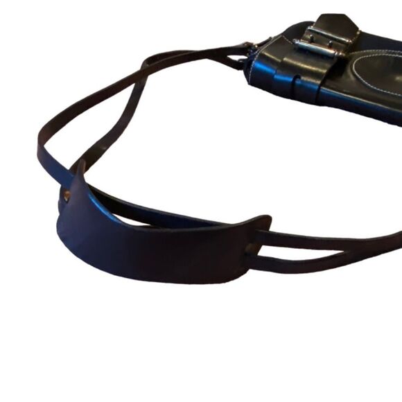 Vintage Fendi Black Leather And Canvas Baguette Shoulder Handbag Purse NWOT - Picture 5 of 15